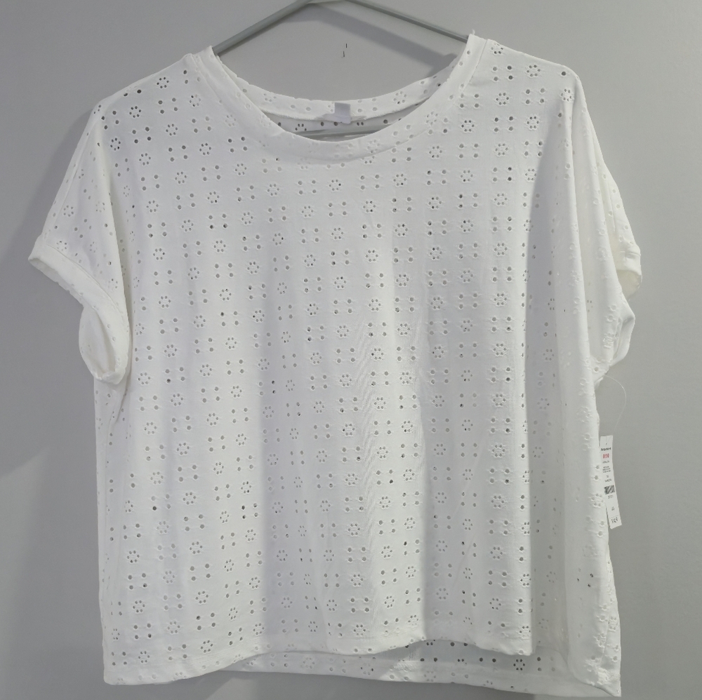 White Eyelet Women's Top